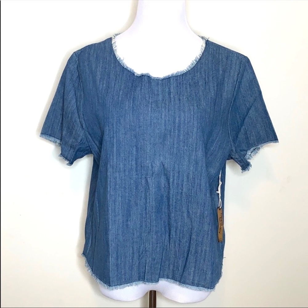 Hippie Laundry Raw Edge Denim Top  (T154)